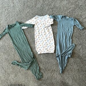 Lot of Three 0-3mo and 0-6mo Gowns, Wallaby, Kate Quinn, Luvable Friends
